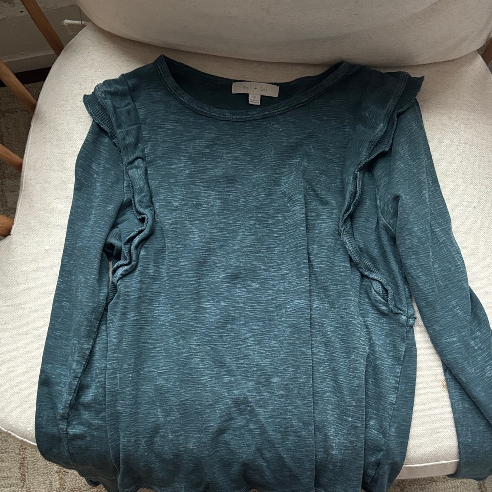 Anthropologie Teal Long Sleeve Top
